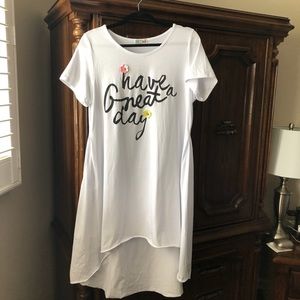 Graphic high low tee tunic